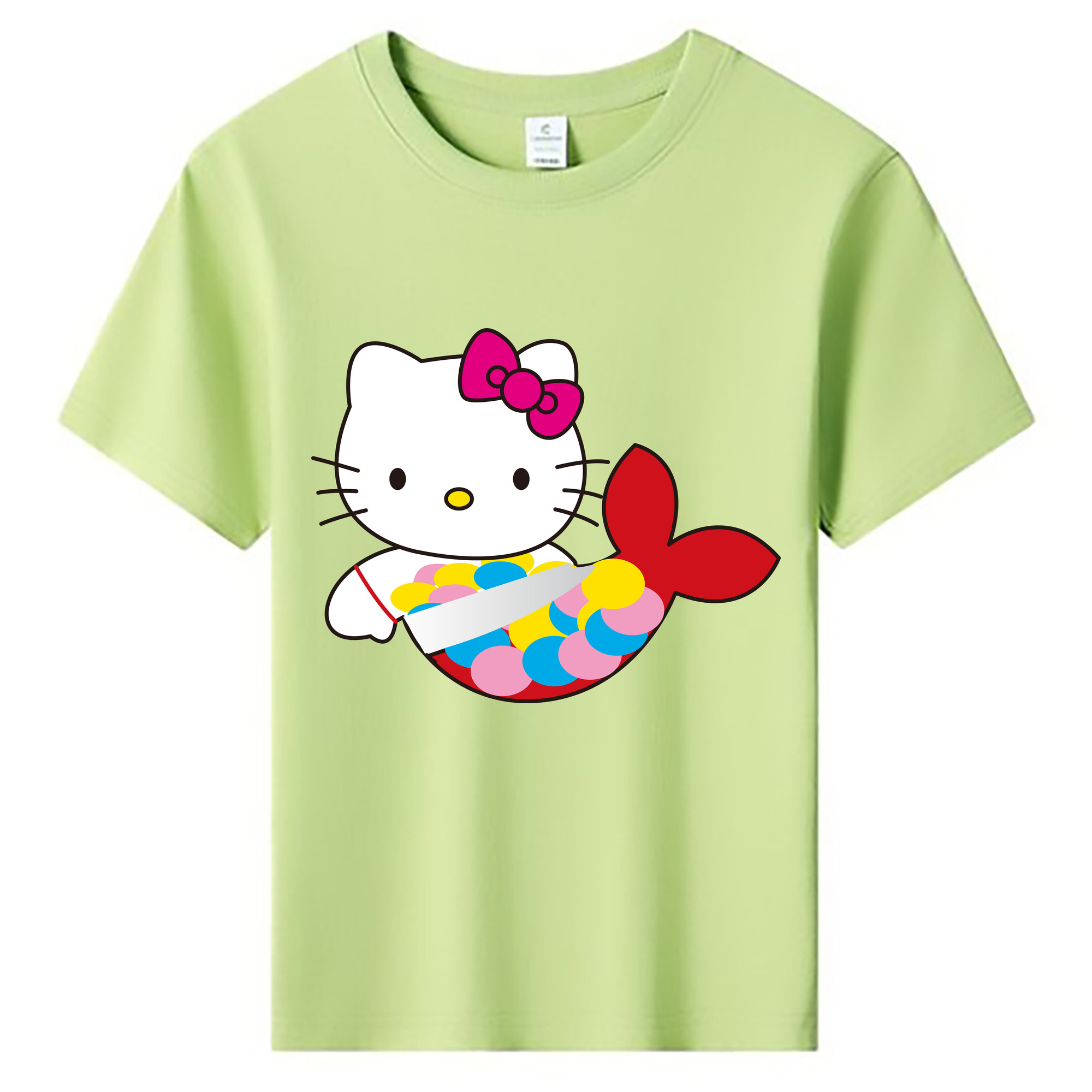 （画像用） Hello Kitty ハローキティ 綿100％キッズTシャツ（フロントプリント）